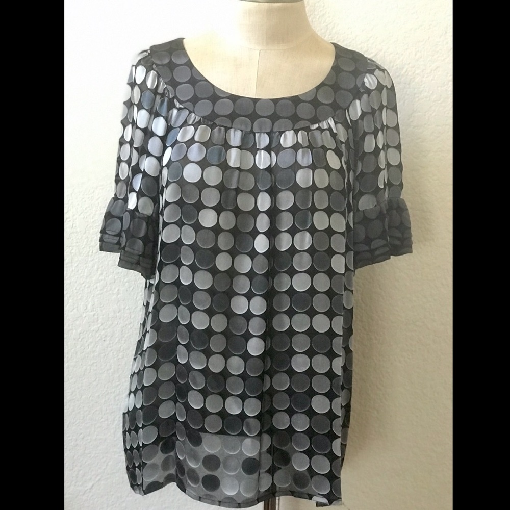 Pre-owned BCBG Max Azria Polka Dot Blouse, Size M